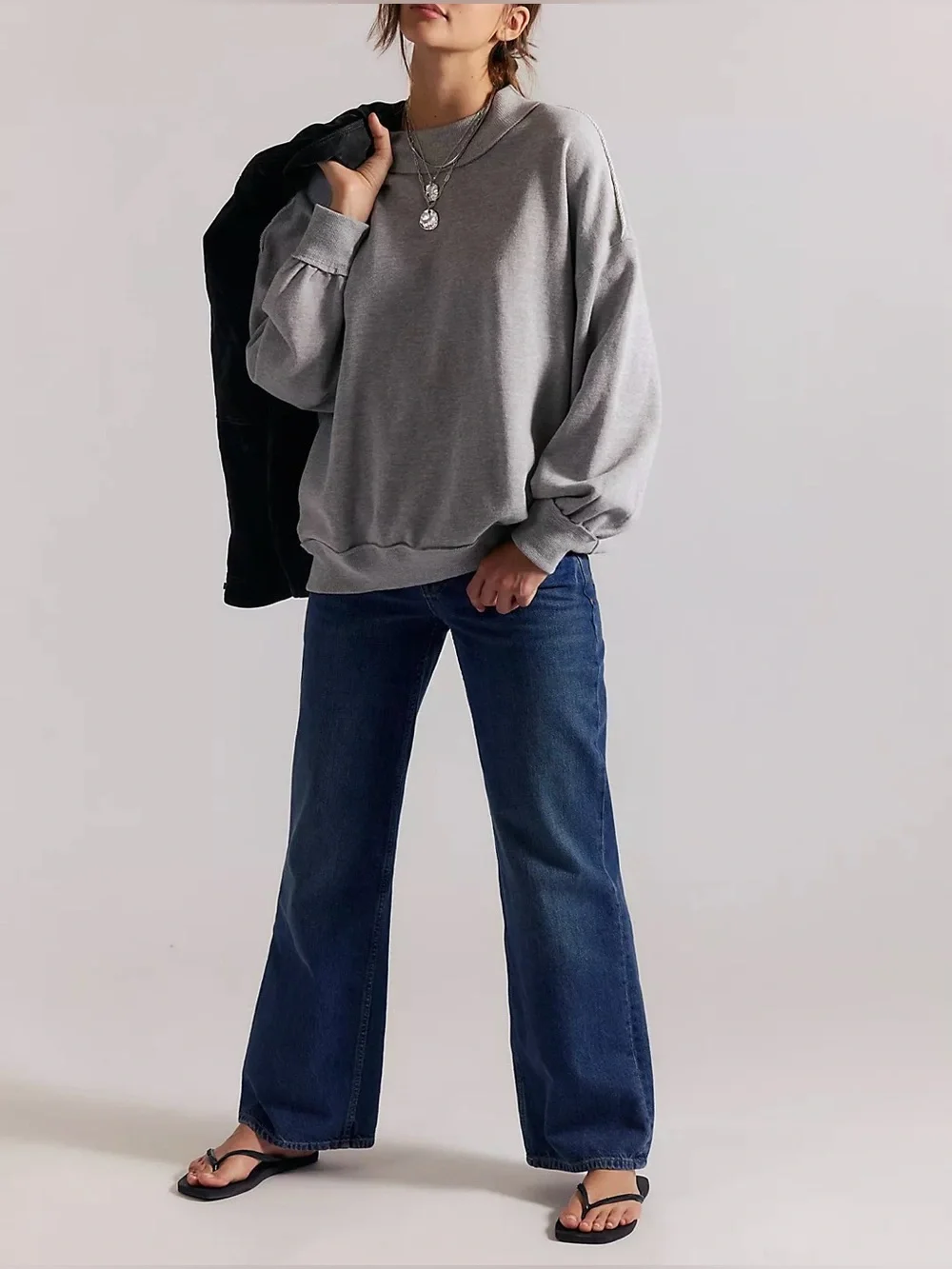 NWT Free People We The Free Palm Springs Pullover - Heather grey - small - Picture 8 of 14
